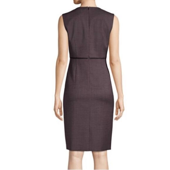 Hugo Boss Difana Purple Tweed Stretch Wool Dress Size 10 - Picture 2 of 10